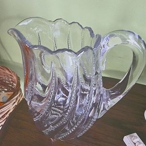 Bead and Swirl pattern pitcher made by US glass